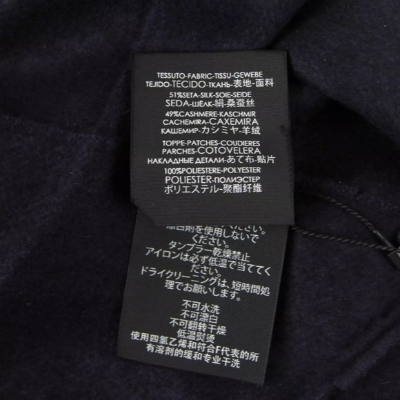 GUCCI Silk/Cashmere "Loved" Sequined Dark Blue Scarf, NWT - Picture 5 of 6